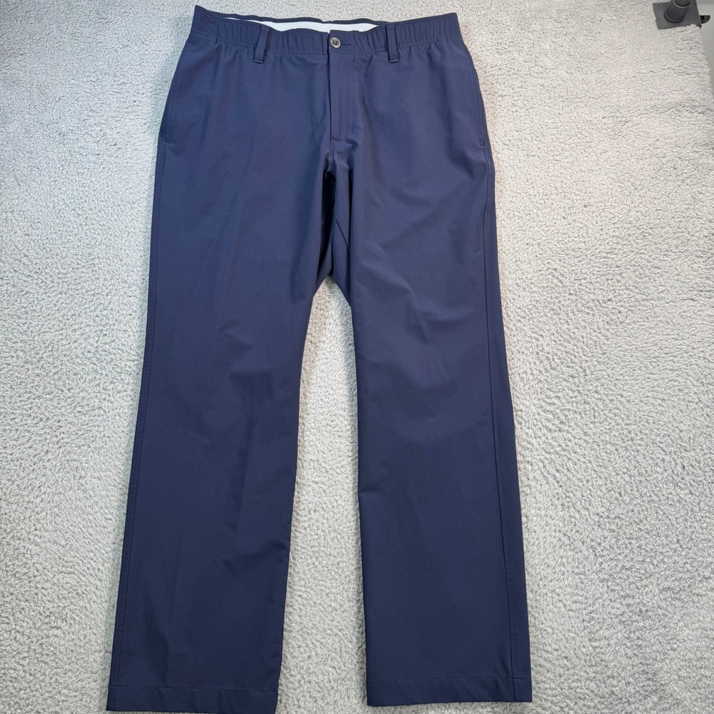 Under Armour Mens Navy Blue Performance Golf Pants 36x29 Stretch Straight Leg